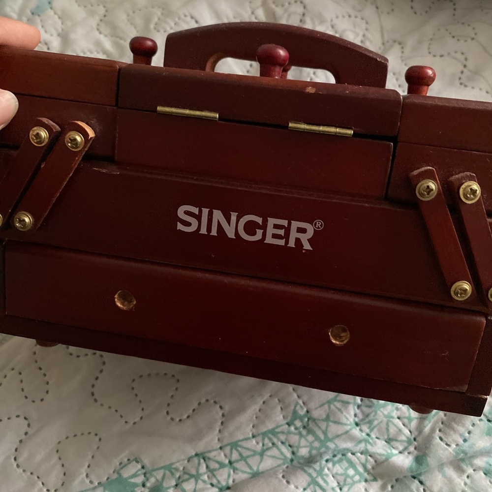 Singer Sewing Wooden Box